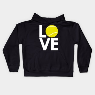 Love Tennis Ball Logo Design Kids Hoodie